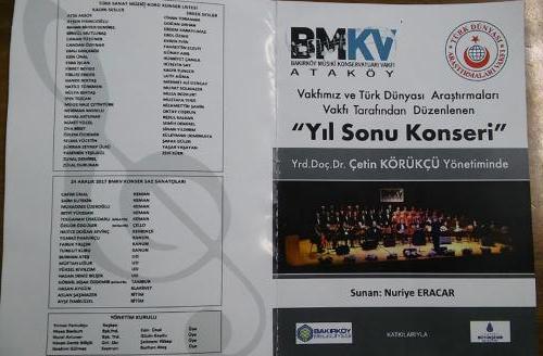 Bakırköy Mûsıkî Konservatuarı Vakfı İle Yıl Sonu Türk Müziği Konseri