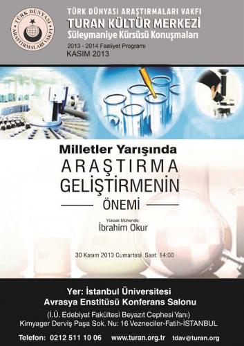 Turan Kültür Merkezi - Milletler Yarışında Araştırma Geliştirmenin Önemi