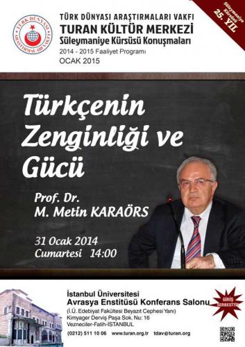 Turan Kültür Merkezi - Türkçenin Zenginliği ve Gücü